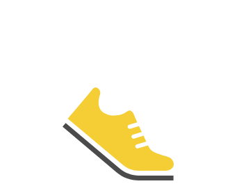黄色いスニーカーを描いた運動・スポーツを象徴するアイコン